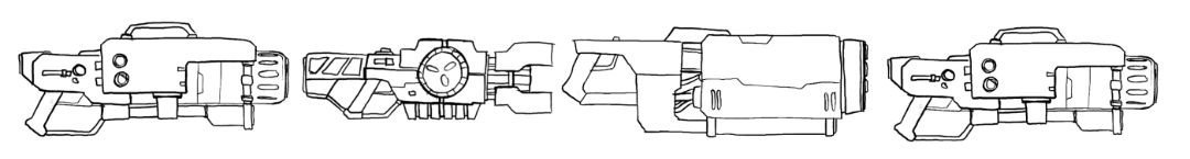 A selection of laser guns